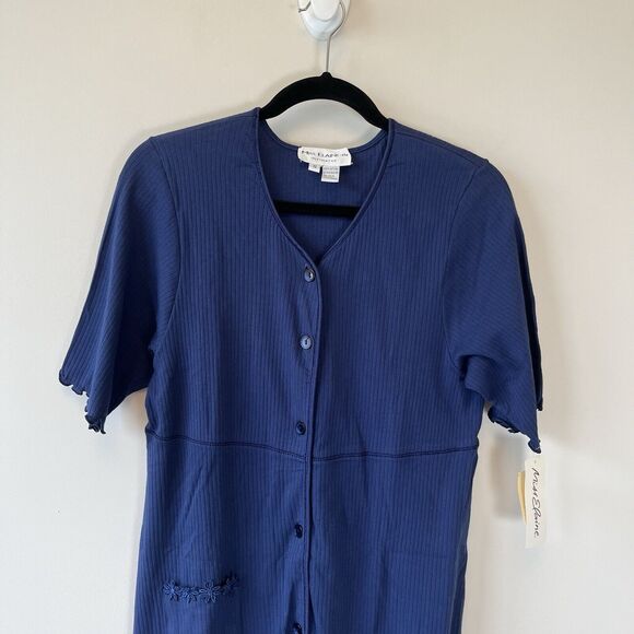 Vintage Miss Elaine Intimates House Dress Nightgown Blue 100% Size Small NWT's - Picture 8 of 8